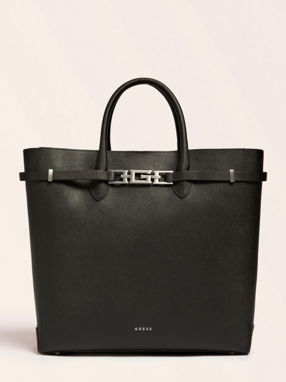 Cristina от истинска кожа Shopper Guess Black