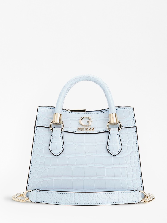светло синя мини чанта Nell Croc-print Guess