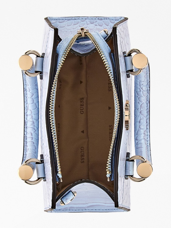 светло синя мини чанта Nell Croc-print Guess