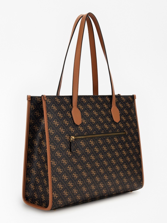 кафява чанта през рамо Guess Silvana 4g с лого