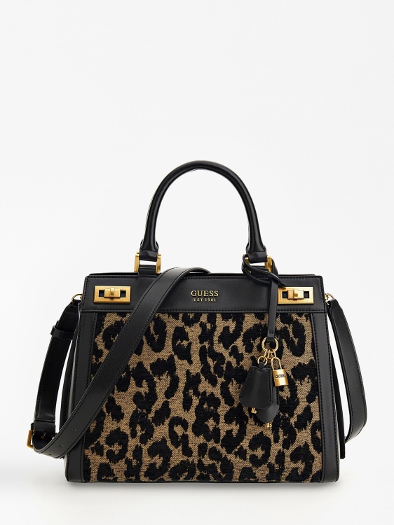 черна чанта Guess Katey Animalier