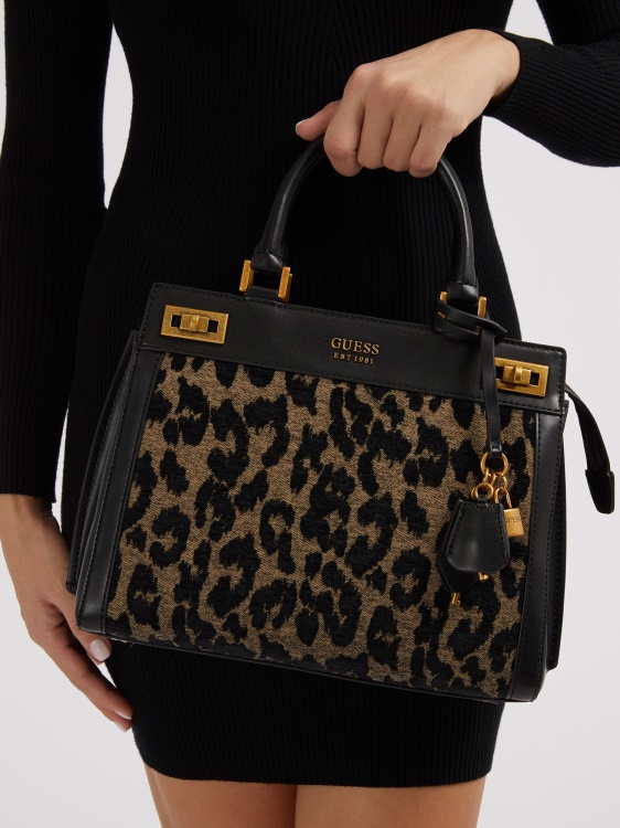 черна чанта Guess Katey Animalier