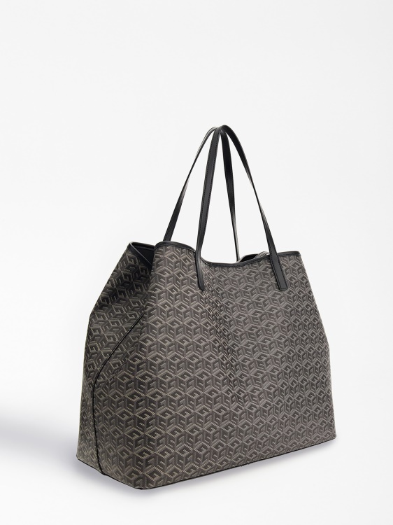 Guess Vikky G Cube Logo Shopper Grey Multi
