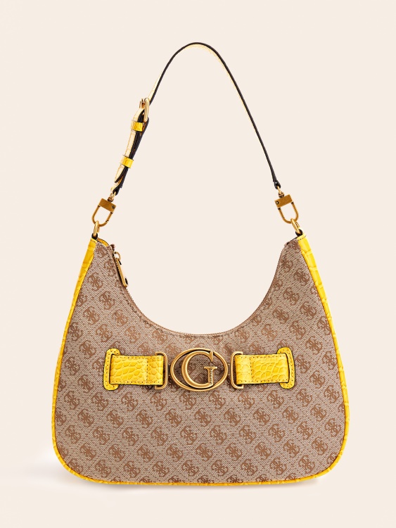 жълта чанта Guess Aviana 4g Hobo