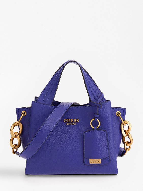 ръчна чанта Guess Lilac Nell Logo-charm