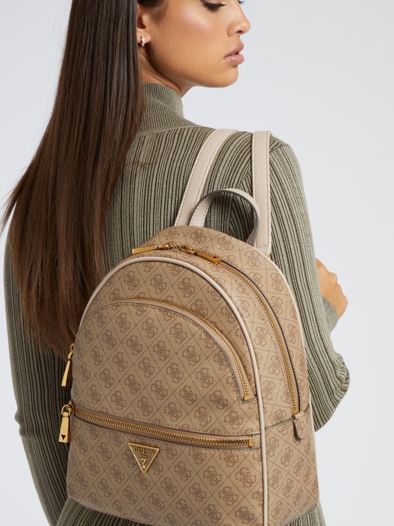 бежова раница Guess Manhattan 4g с лого