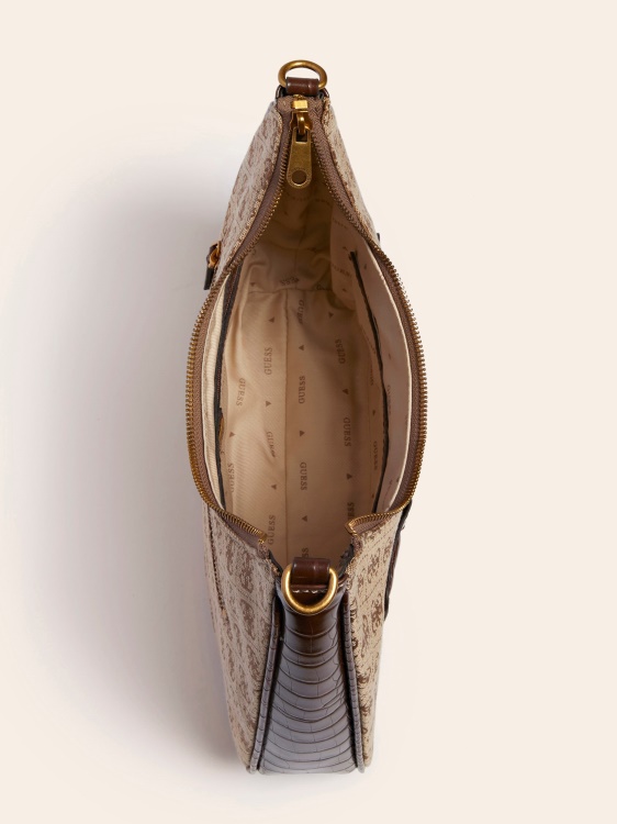 Guess Brown Aviana 4g Logo Hobo
