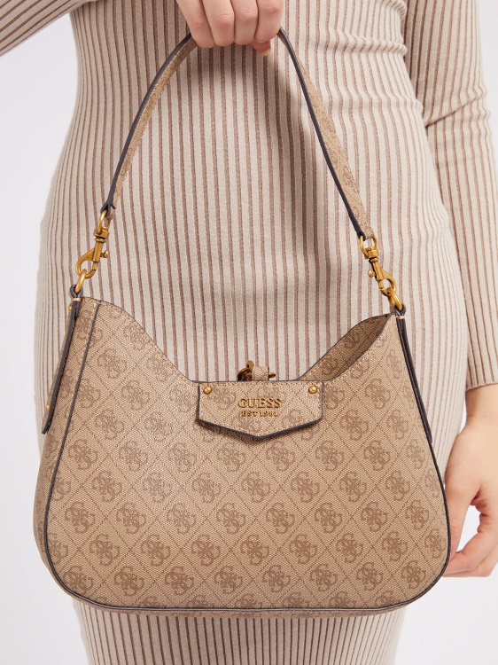 Eco Brenton 4g Logo Hobo Bag Guess Beige