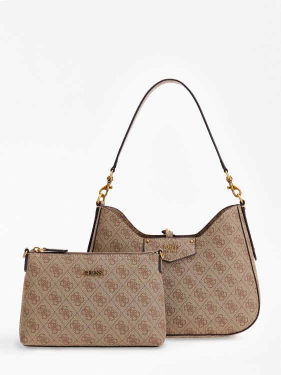 Eco Brenton 4g Logo Hobo Bag Guess Beige
