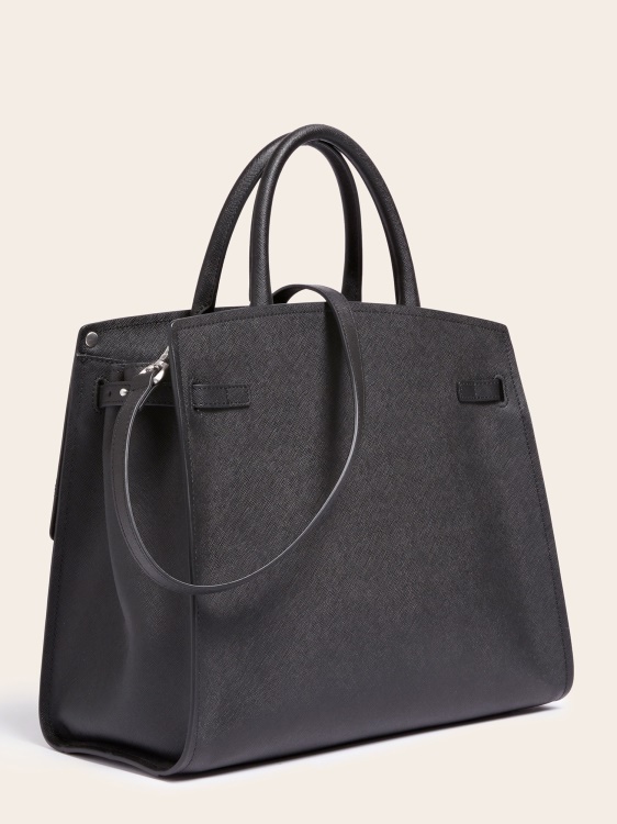 черна дамска чанта Guess Cristina от истинска кожа