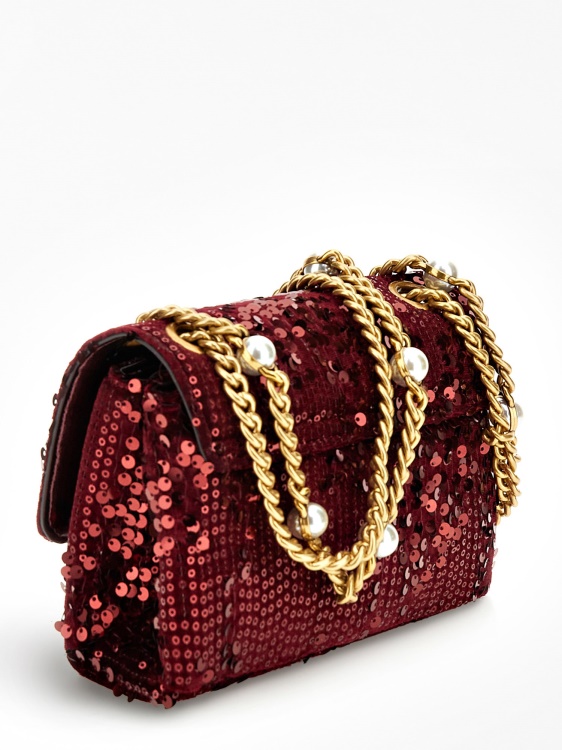 Guess Red Ever Mini Crossbody с пайети