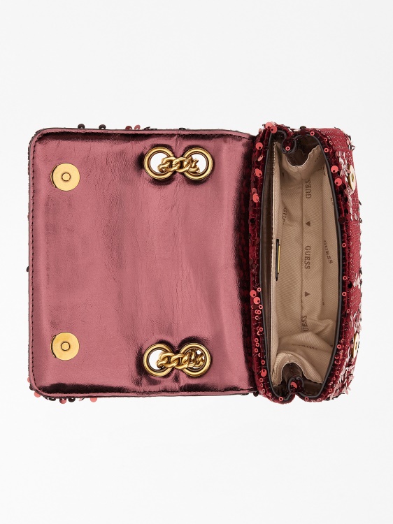 Guess Red Ever Mini Crossbody с пайети