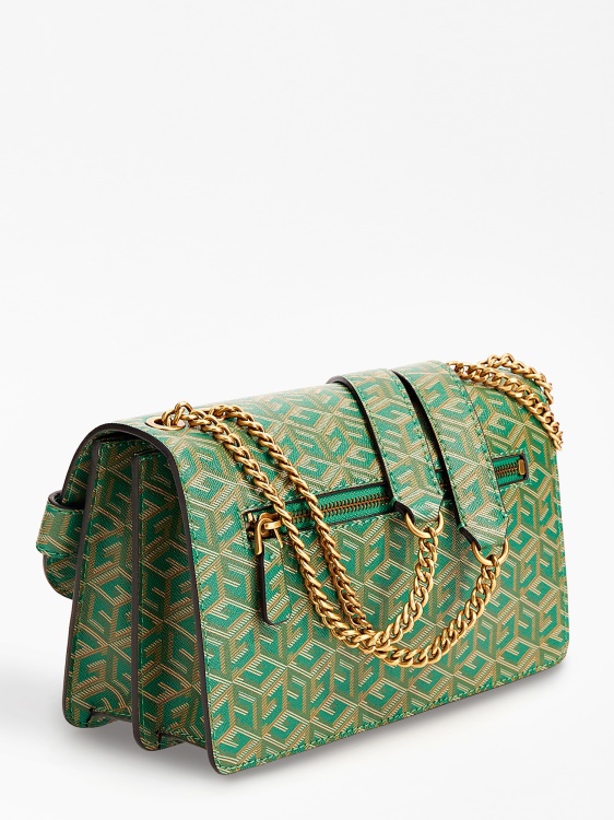 зелена ватирана мини чанта през рамо Guess Atene