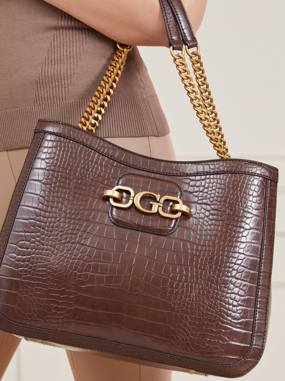Hensely Croc Print Shopper Guess кафяво