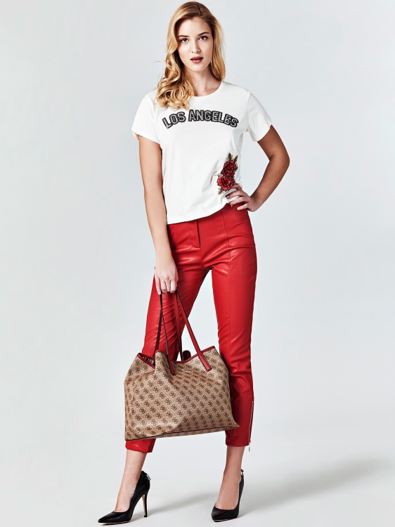 Vikky 4g Logo Maxi Shopper Brown Guess