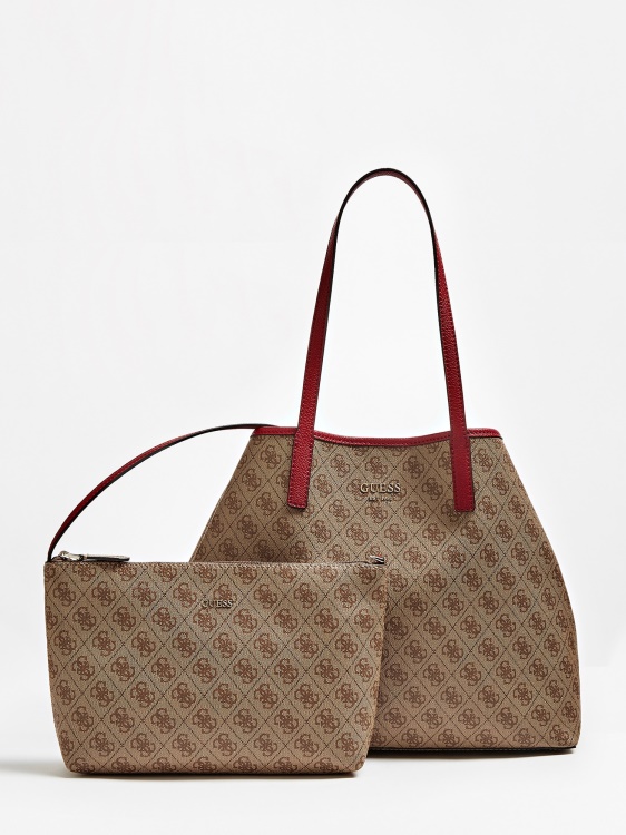 Vikky 4g Logo Maxi Shopper Brown Guess