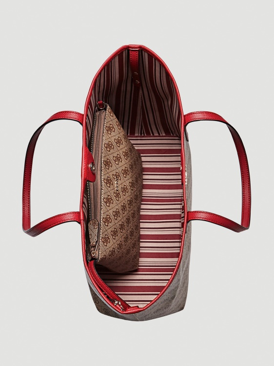Vikky 4g Logo Maxi Shopper Brown Guess