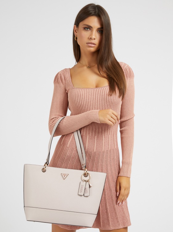 Guess Alexie Saffiano Shopper Pink