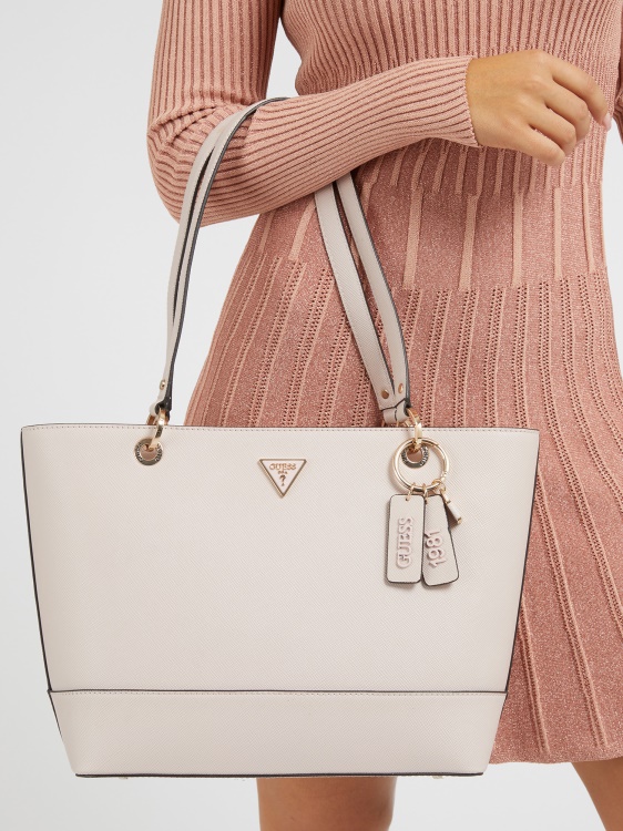 Guess Alexie Saffiano Shopper Pink