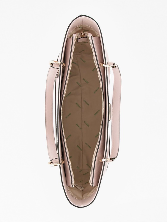 Guess Alexie Saffiano Shopper Pink