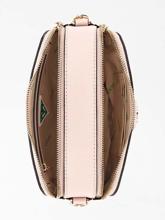 Guess Alexie Saffiano мини кръстосано розово
