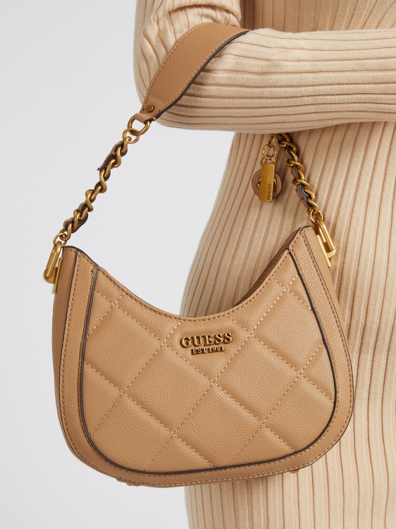 бежова ватирана мини чанта скитник Guess