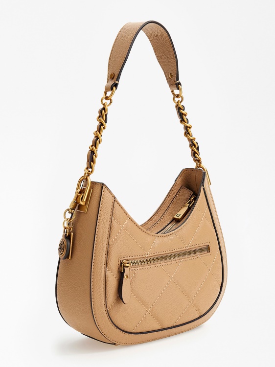 бежова ватирана мини чанта скитник Guess