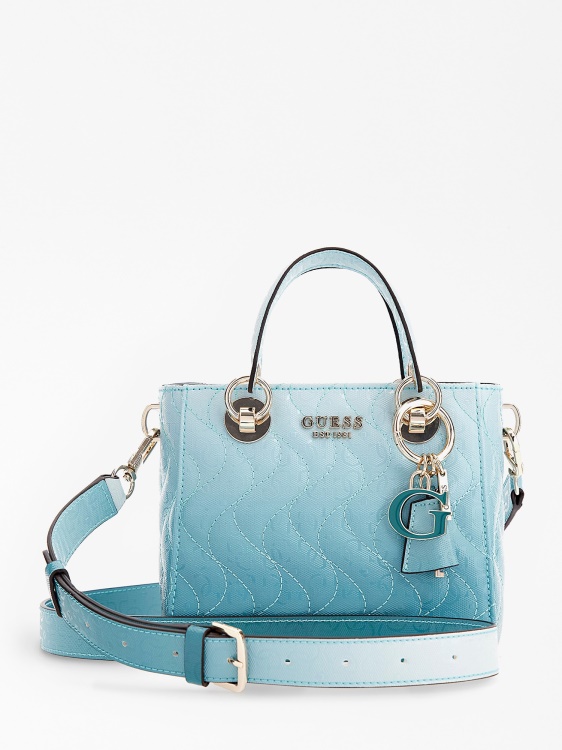 светло синьо Sasky 4g лого мини чанта Guess