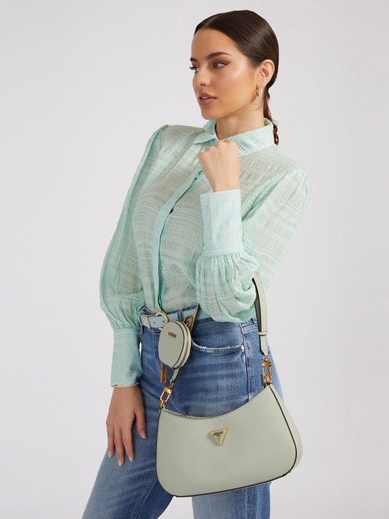 Alexie Saffiano Hobo Guess Green
