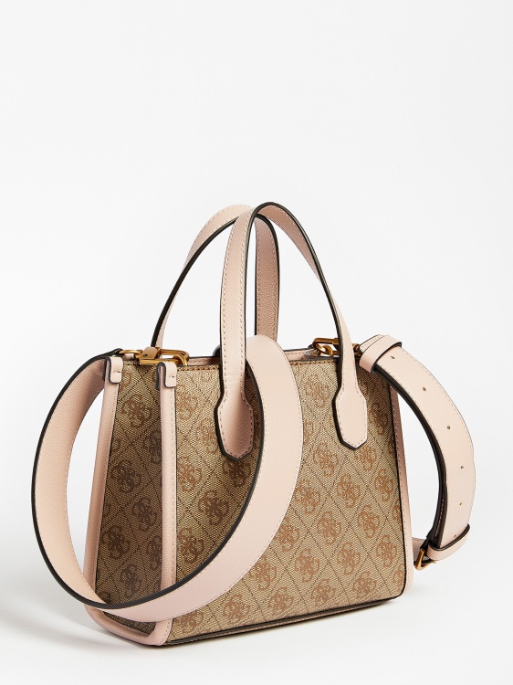 розова мини чанта Guess Silvana 4g лого