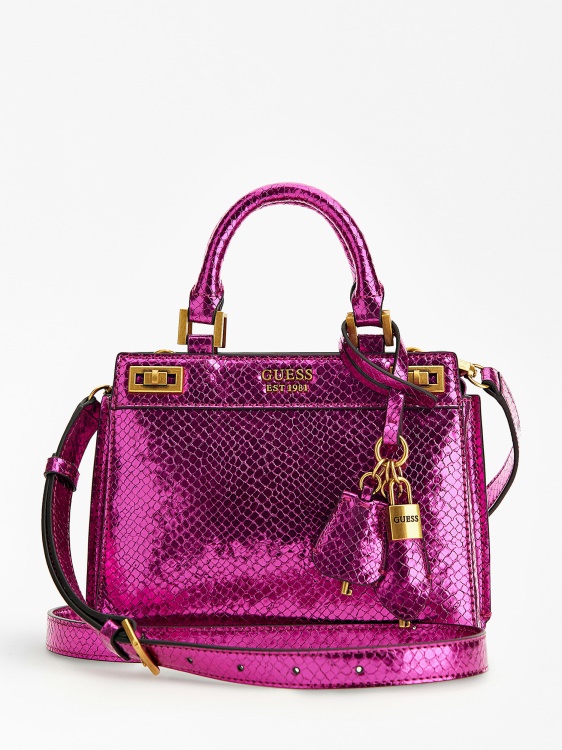 Guess фуксия Katey Python мини чанта