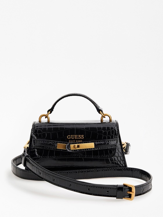 Micro Chanta Tullia Croc Print Black Guess