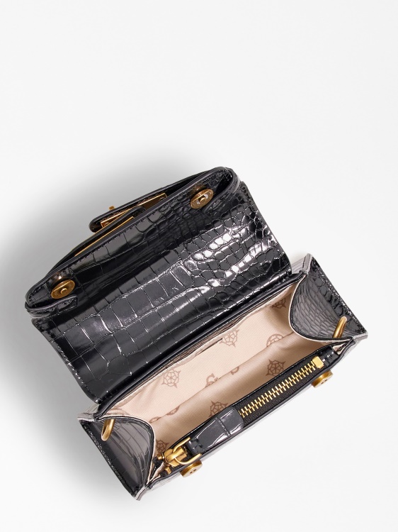 Micro Chanta Tullia Croc Print Black Guess