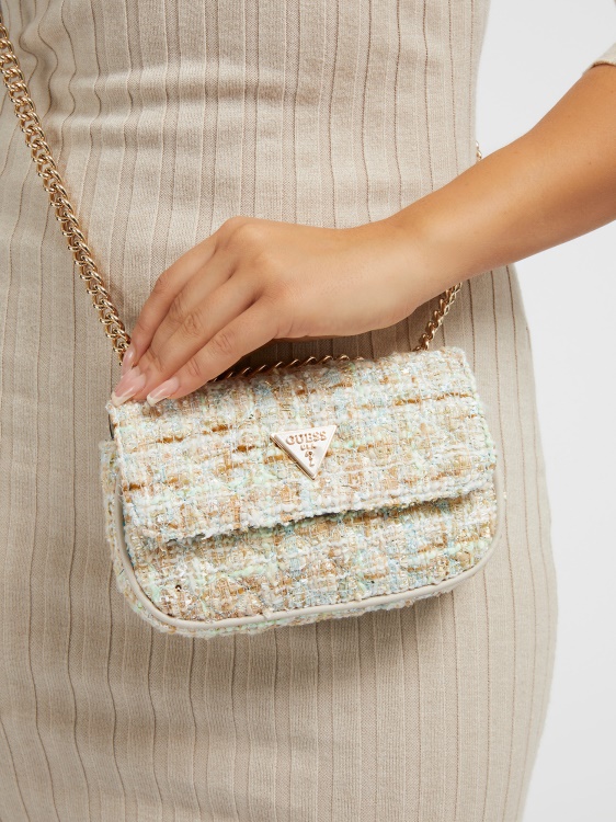 Spark Tweed Mini Crossbody Guess Blue