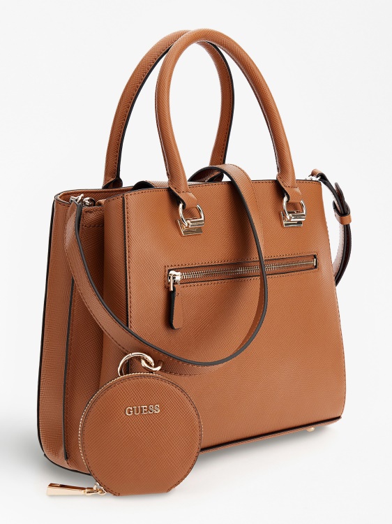 Guess кафява чанта Alexie Saffiano