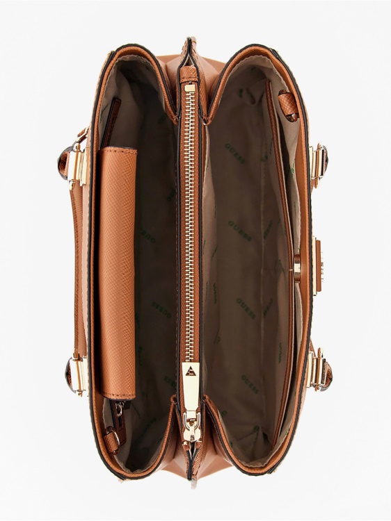 Guess кафява чанта Alexie Saffiano