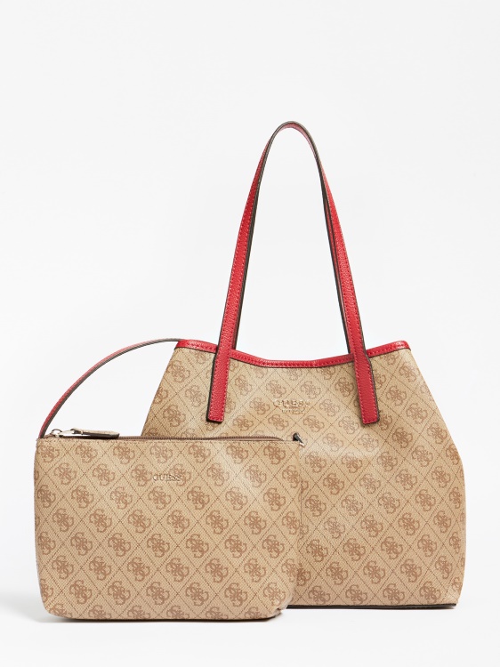 кафяво предложение Vikky Logo Print Shopper