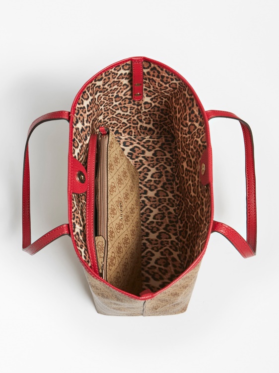 кафяво предложение Vikky Logo Print Shopper