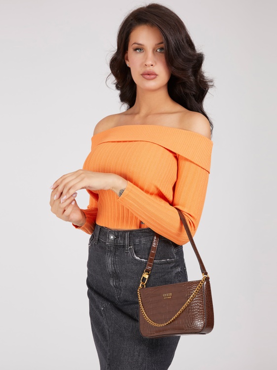 Guess мини чанта през рамо Katey с крокодил