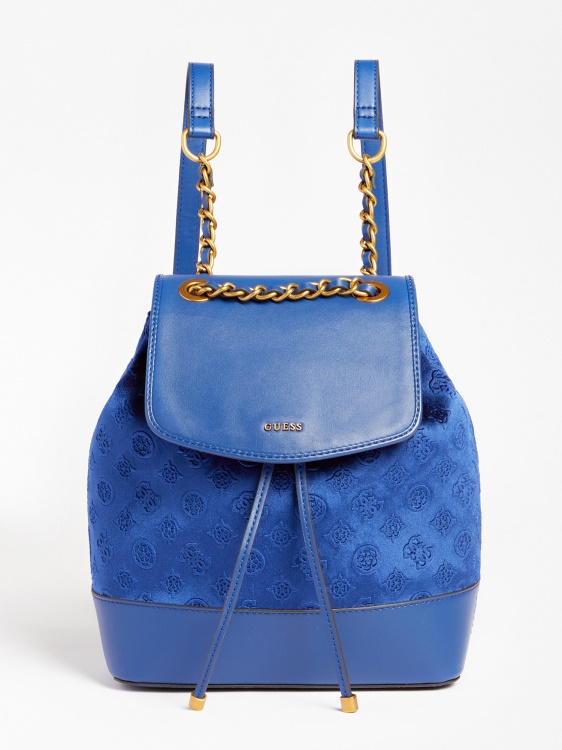 Inia кадифена раница син Guess
