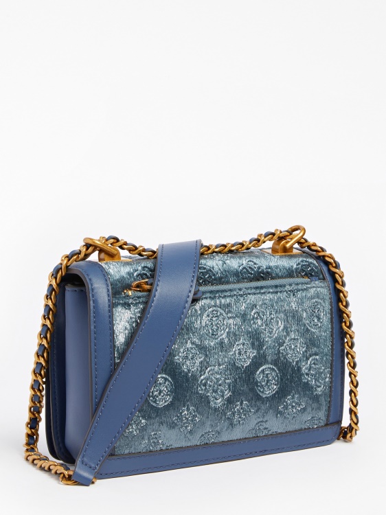Abey Velvet Crossbody Guess светло синьо