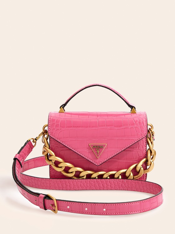 микро чанта с микро щампа Retour Croc Guess розово