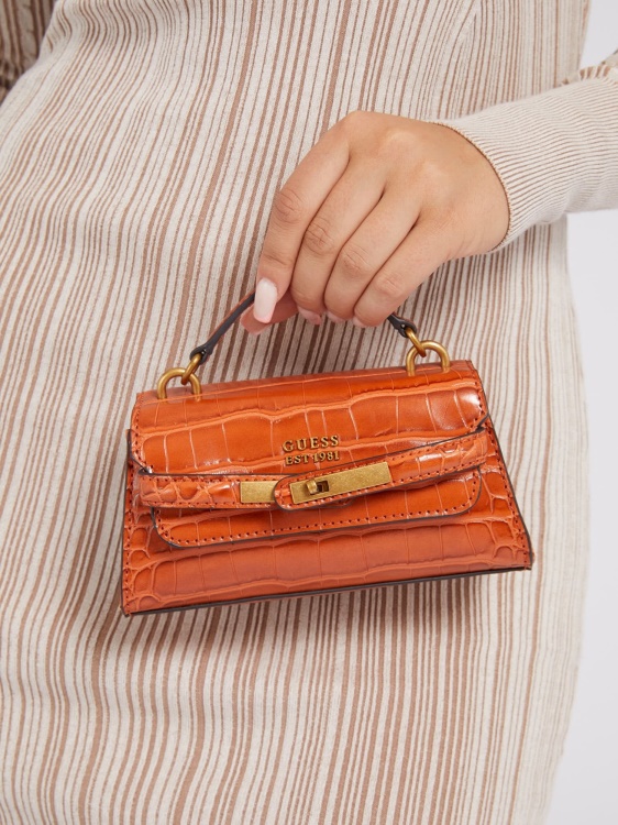 Tullia крокодил микро чанта Guess кафяво