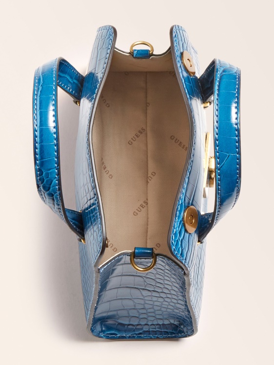 Guess Stephi Cc Print мини чанта синя