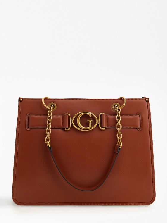 Brown Guess Aviana Logo Shopper