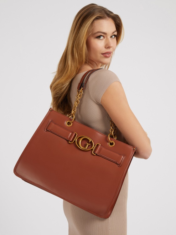 Brown Guess Aviana Logo Shopper