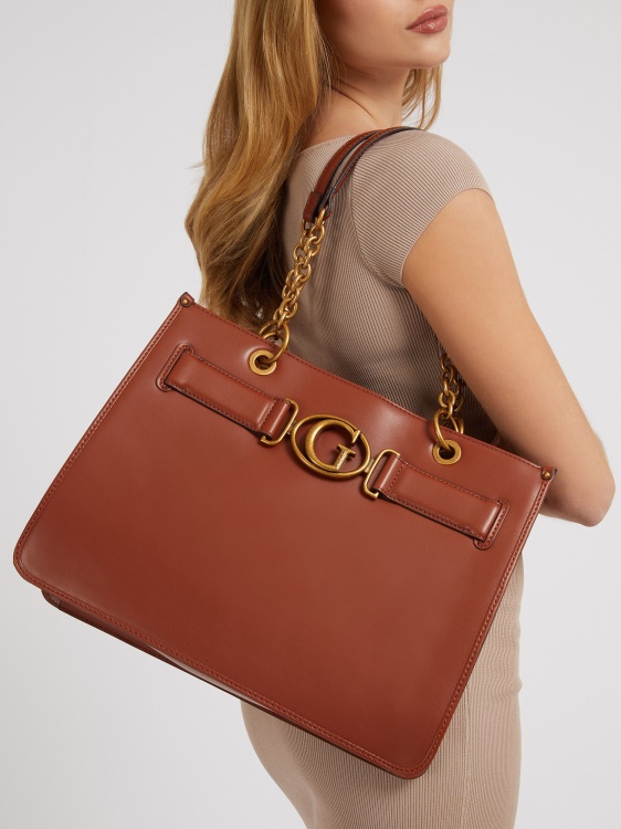 Brown Guess Aviana Logo Shopper