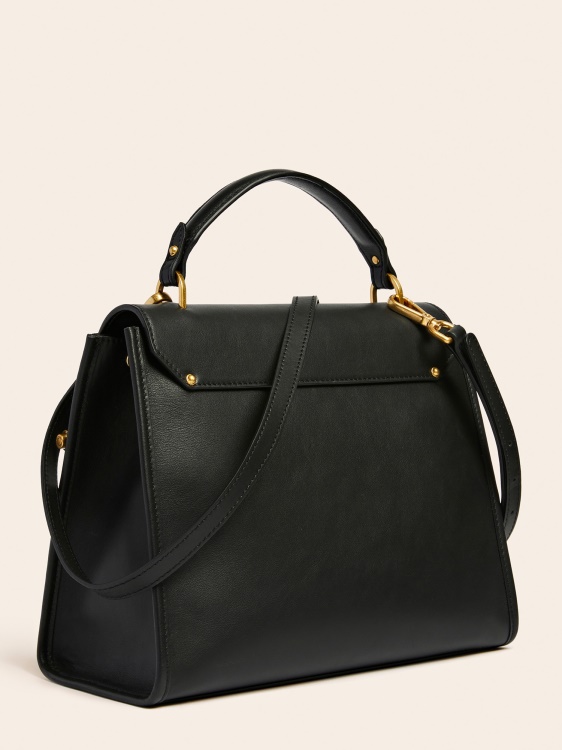 Guess черна чанта от естествена кожа Alia