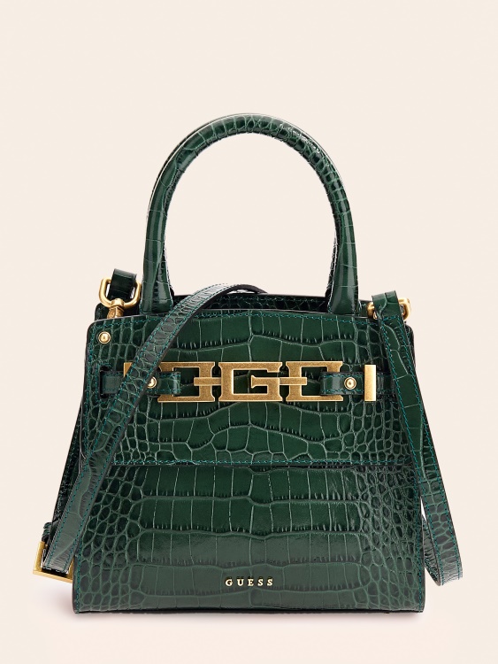 синя мини чанта Guess Cristina от истинска кожа