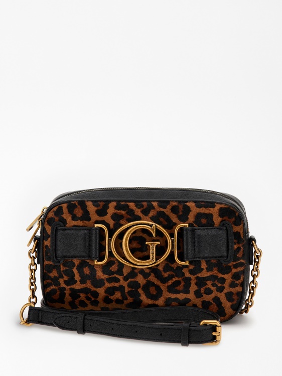 Guess Animalier Aviana мини кросбоди от естествена кожа